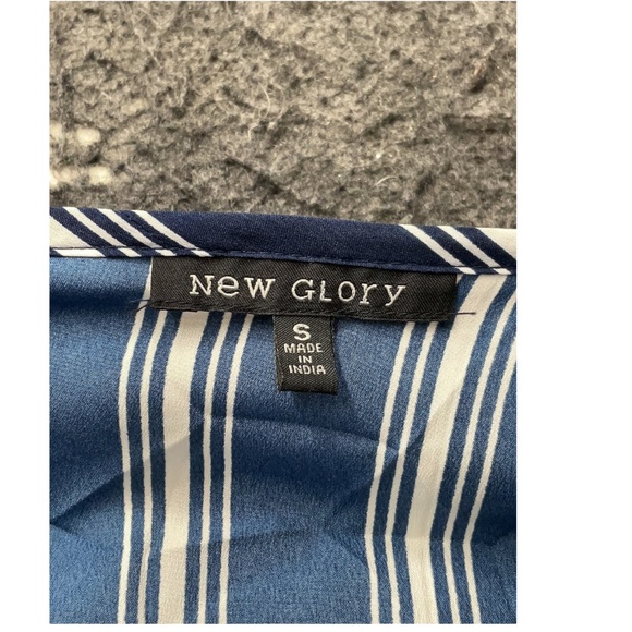 Short Sleeve Striped Navy Dress by New Glory - Picture 3 of 4